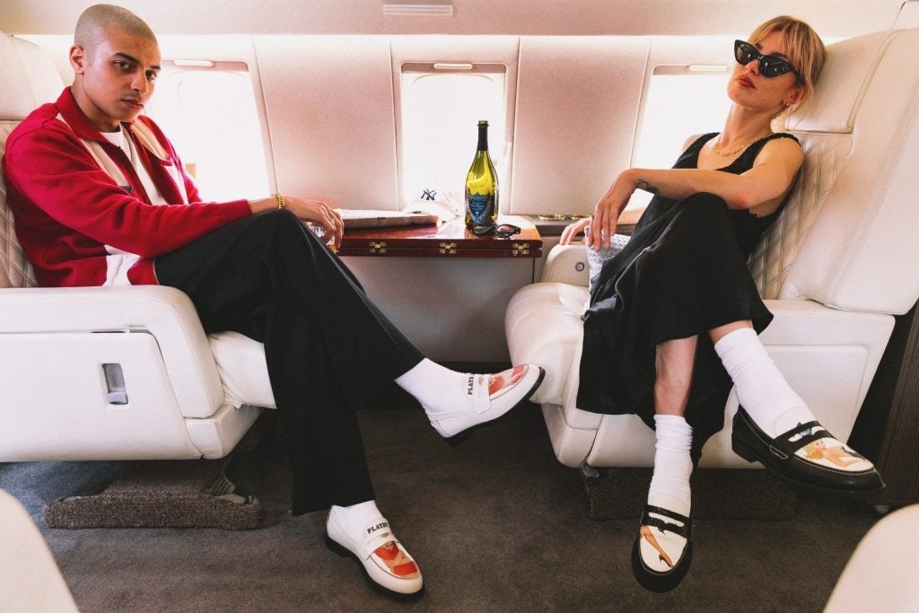 Playboy’s second collaboration with Duke + Dexter is inspired by private jet glamor and pays homage to the publication. Photo: Playboy x Duke + Dexter