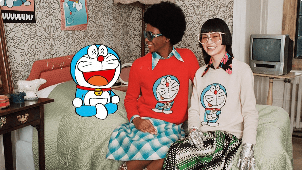 Doraemon x gucci mini discount bag